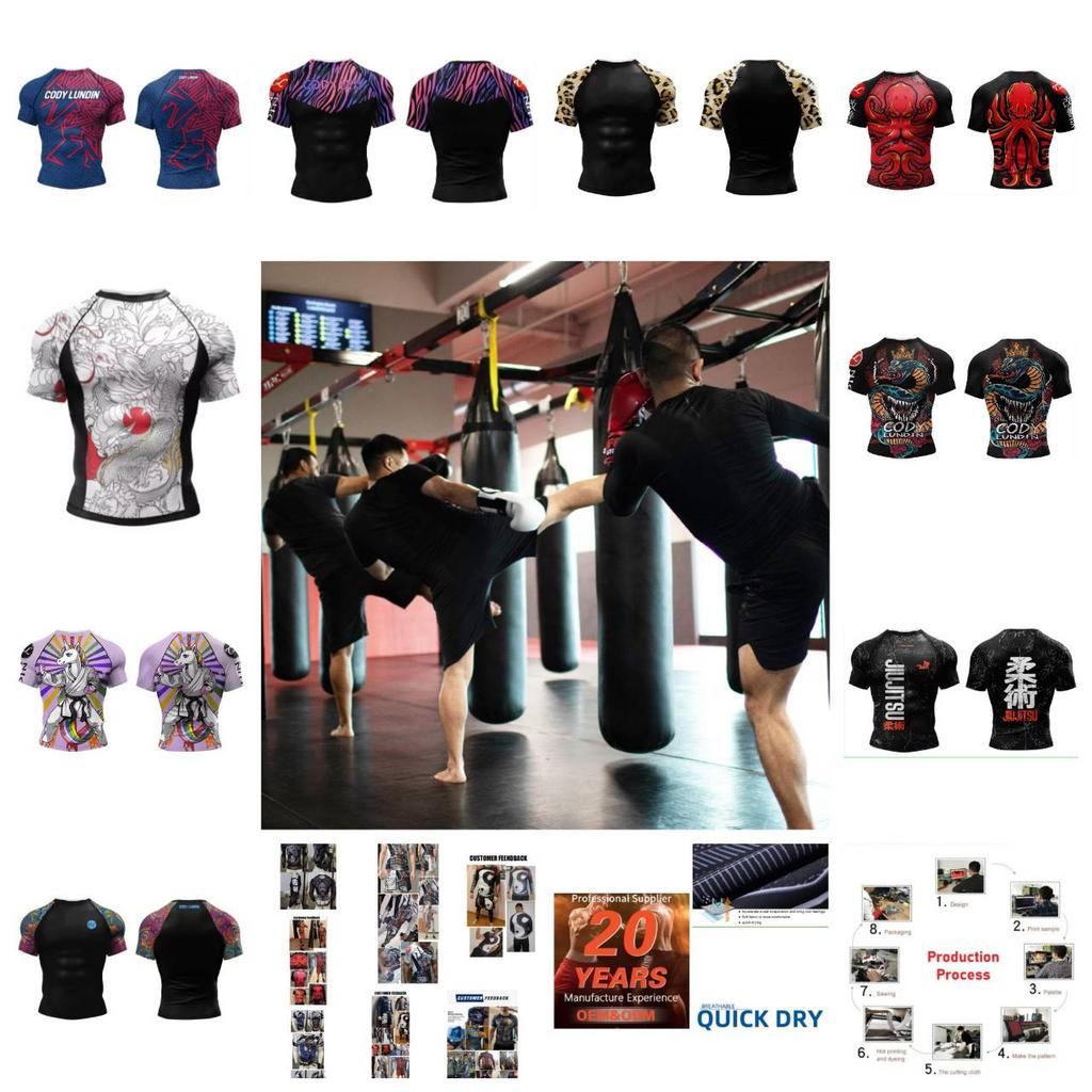 Muay Thai Kickboxing Boxing MMA UFC Shirt Slim Athletic Fit Short Sleeve Round O Neck Unisex Men Women Fitness Workout Quick Dry Print Training Tee