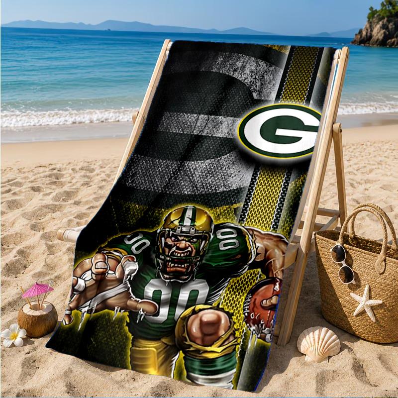 Green Bay Packers Fan Gear Beach Towel, Quick-drying, Easy to Care for, Suitable for Both Fitness and Beach Vacations,Sports Essential
