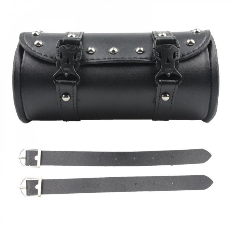 Waterproof Leather Motorcycle Saddlebags Durable Tool Bag Storage Pouch for Harley Sportster Touring Softail - Motorcycle