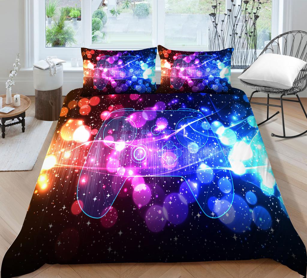 3D Luxury Bedding Set Children's Game Mouse Pattern Quilt Cover and Pillowcase 2 or 3 Full-size Washable Comfortable Bedding