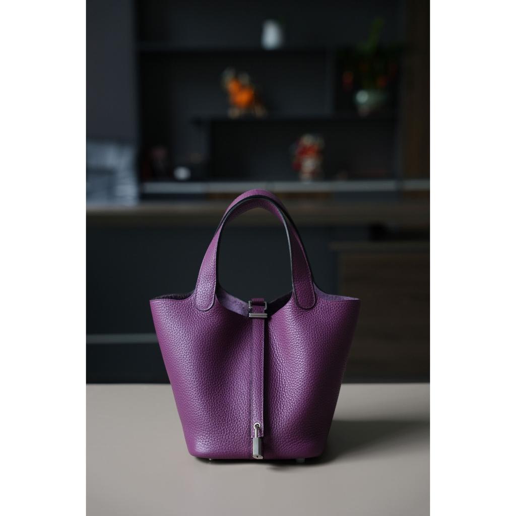 TC First Layer Cowhide Wax Thread Hand-sewn Vegetable Basket All-steel Hardware Brushed Oil Edge Handbag Craftsman Code