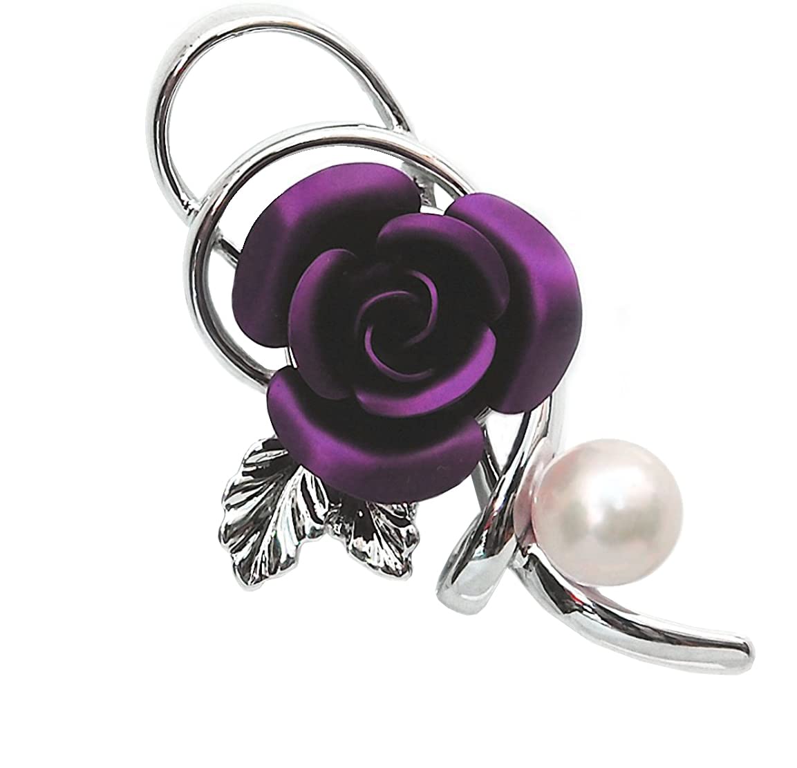 

Akoya pearl pin purple pearl brooch [enyapearl] brooch, rose, ABR317, фіолетовий