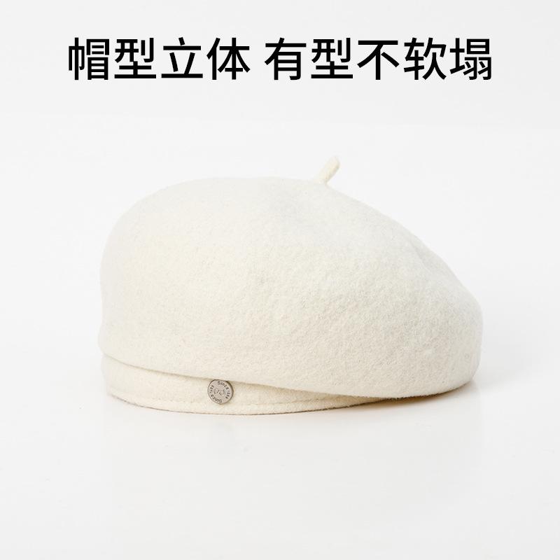 Autumn and Winter Warm Wool Beret Women's New Face Small High-end Temperament Retro Painter Hat Winter