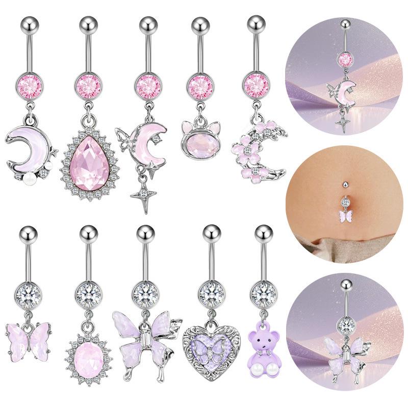 Gaibei Trendy Moon Butterfly Belly Button Ring