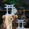 Simple Miniature Torii Gate Shrine Figurine Model Micro Landscape Aquarium Decoration Gray S-6.1 X 1.8 X 6.9cm