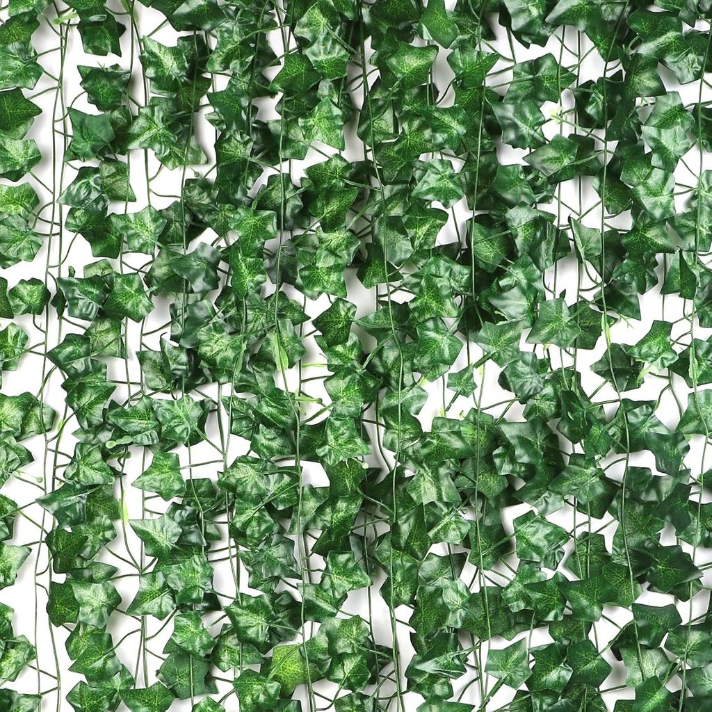 LAFORET Fake Vines for Room Decor(12 Pack 84ft), Home Bedroom Wall Decor Aesthetic, Artificial Plants Ivy Leaves, Hanging Greenery Garland for
