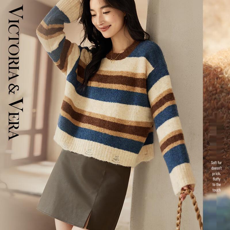 

VICTORIA&VERA Женский полосатый трикотажный свитер Maillard L