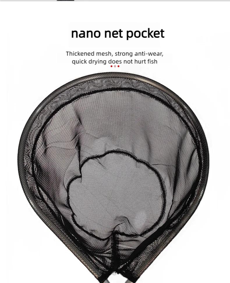 Hot Sale Fishing Accessories Fly Fishing Goods Landing Net with Corrosion Resistant Handle Knotless Mesh Gift for Friends Family