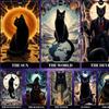 Black Cat Tarot Shadowy Cat Deck Feline Deck 78 Pcs Tarot Cards Based on Rider Waite System for Beginners 10.3*6cm