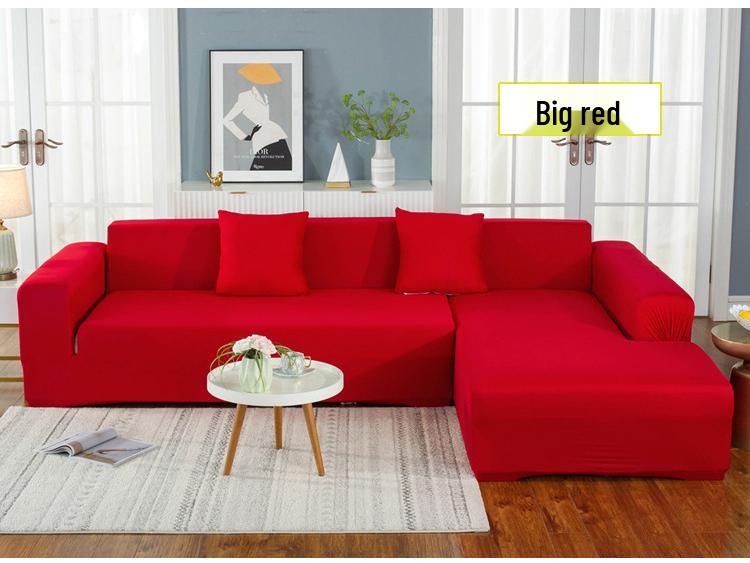 Universal Elastic Sofa Cover - Solid Color, Anti-Scratch, Four Seasons Protection for Chaise Lounge