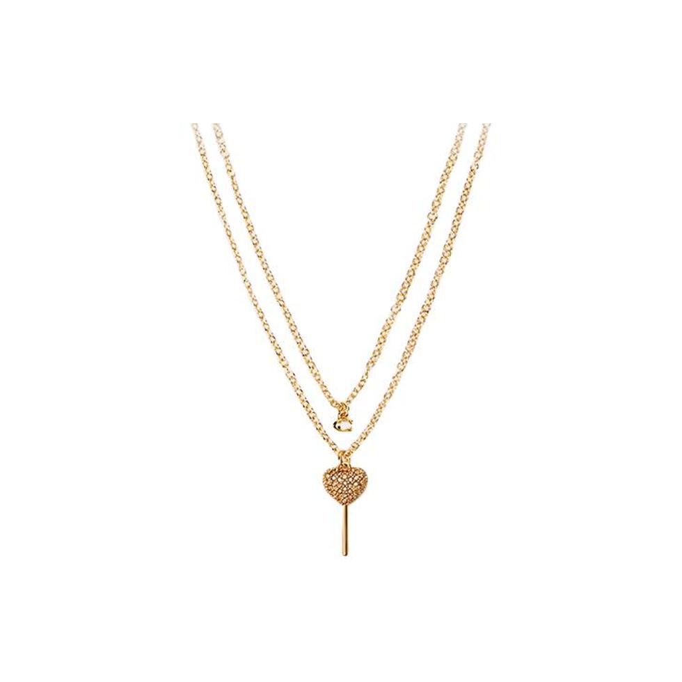 Coach Lollipop Pendant Necklace Women necklaces Gold CO131-GDMC Single Item