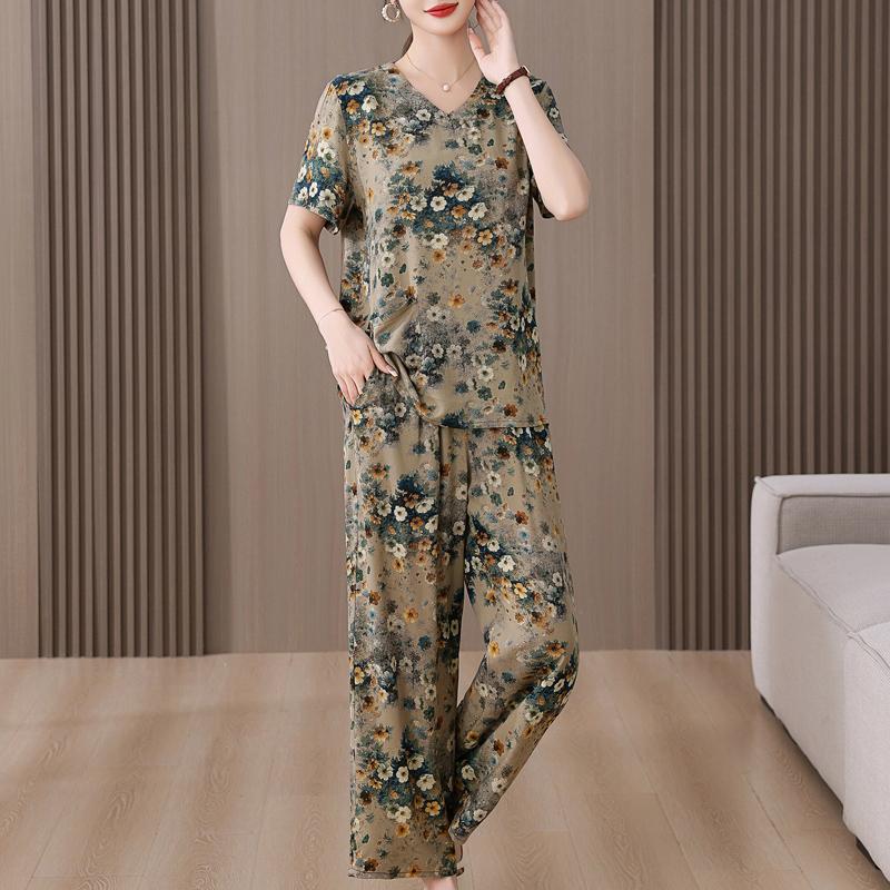 Letni Damski Zestaw Dwuczęściowy Plus Size Eleganckie Komplety Spodniowe Casualowa Odzież Damska