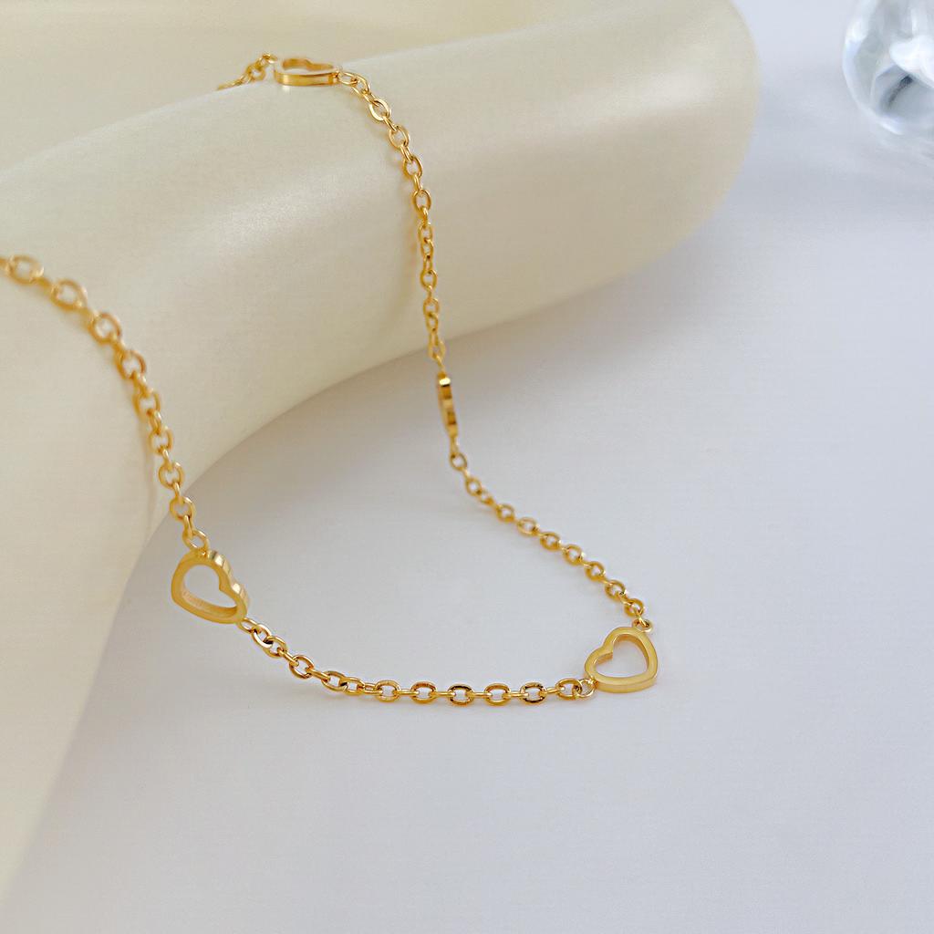 Simple Fashion Love Titanium Steel Foot Decoration Commuting Temperament Versatile Heart-Shaped Stainless Steel Anklet Women