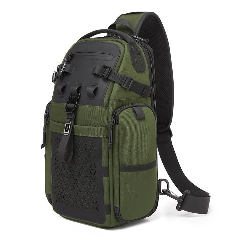 Men s Chest Bag Waterproof Diagonal Large-capacity Outdoor Multifunctional Men 【40x22x14cm_0.84kg】 зелёный