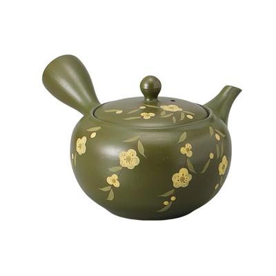 Ale-net Teekanne, 18 x 15 x 9 cm, 430cc, Grüne Ton Gelbe Pflaumen Teekanne (Erfrischende Sorte), Tokoname-Ware, Hergestellt in Japan, Stilvoll