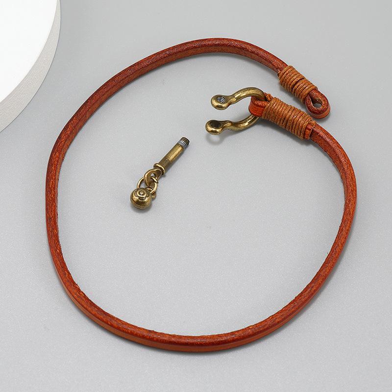 New Arrivals Retro Two Loop Leather Bracelet Men Punk Horseshoe Buckle Wrap Bracelets Creative Jewelry Gift