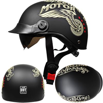 Retro Half Helmet Men's and Women's Electric Vehicle Scalp Helmet Lightweight Endoscopic Helmet