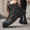 2024 New Autumn and Winter Leather High Cut Martin Boots for Casual and Versatile Men's Work Boots with Increased Height Size 39