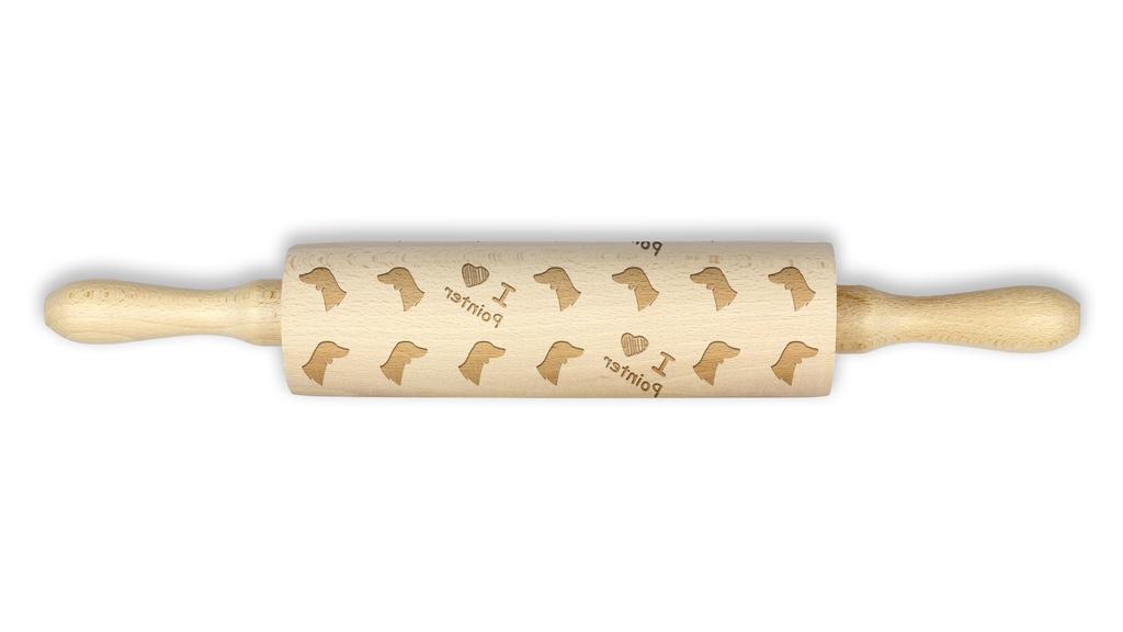 English Pointer – Patterned rolling pin with a dog, rolling pin for dough and ceramics | Art-Dog