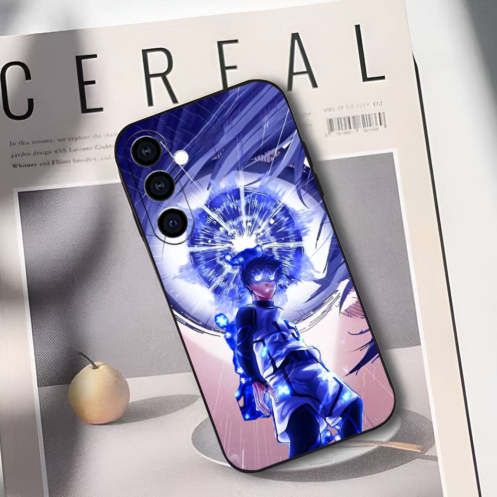 

B-Blue L-Lock Phone Case For Samsung Galaxy A73,A72,A71,A70,A53,A52,A51,Others Soft Black Cover Samsung a21s