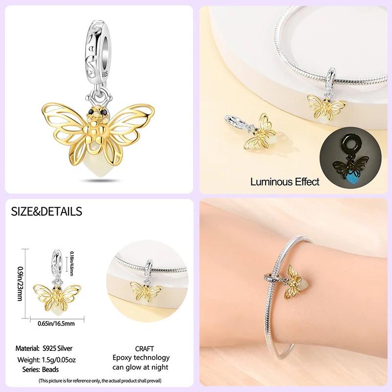 100% Copper Beautiful Spring Flowers Butterfly Firefly Charms Beads Fit Original Bracelets Diy Jewelry