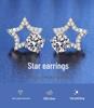 S925 Sterling Silver Moissanite Starlight Earrings for Women - D Color, 1 Carat