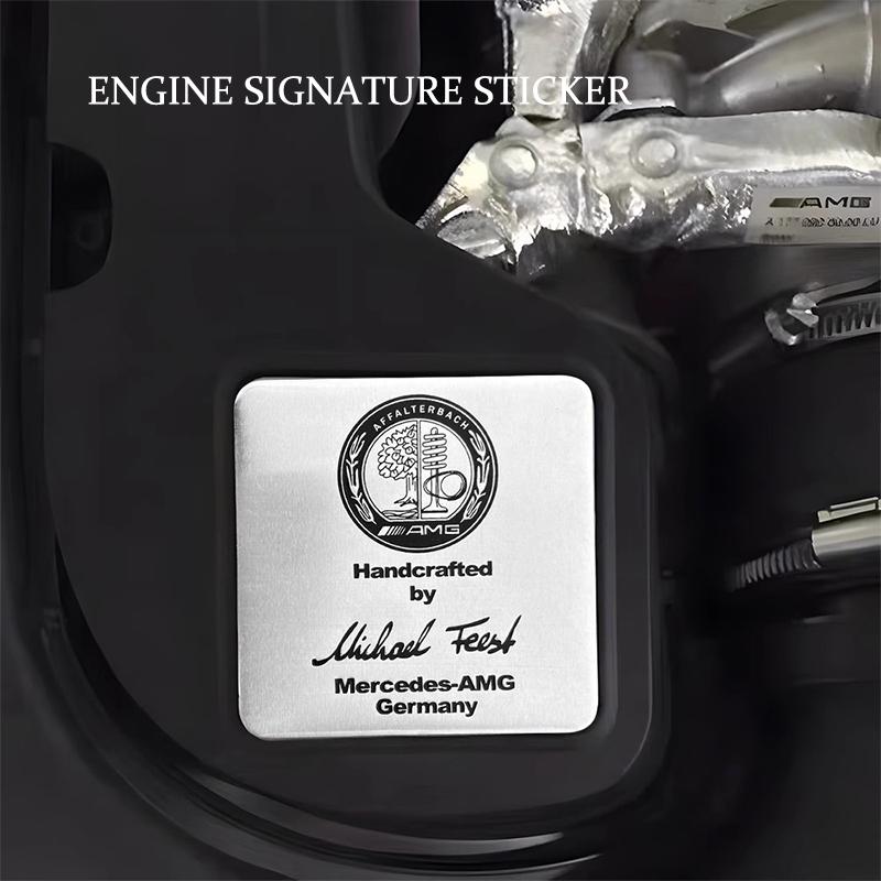 Car Modification Engine AMG Apple Tree Nameplate Engine Signature Sticker For Mercedes Benz AMG W223 W213 W206 W464 W247 W167 AO1 b18