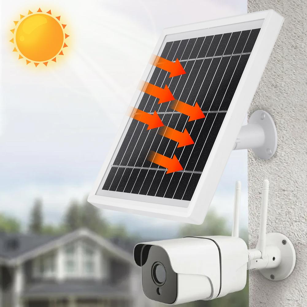 4.5W 5V Solar Panel Wall Mounting Low-Power Solar Charging Panel Waterproof For Doorbell Security Camera With 300cm CableBracket