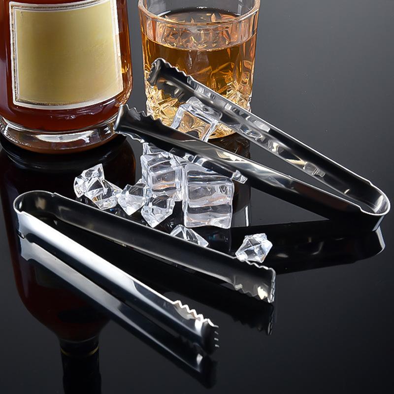 Stainless Steel Ice Clamp Multi-Purpose Food Clip Candy Bar Ice Cube Tongs BBQ Baking Tools Non-Stick Cookware Gadgets 1pcs