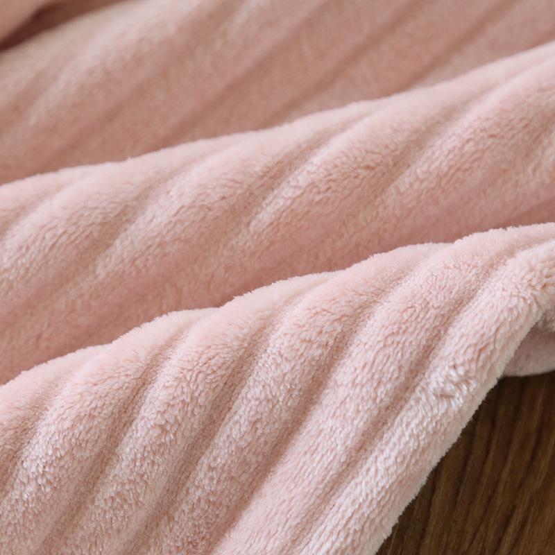 Plus Size Adjustable Maternity Flannel Sleep Pants - Coral Fleece for Warmth & Belly Support