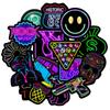 50 Neon Graffiti Stickers for Cars, Skateboards, Phones, and Computers.