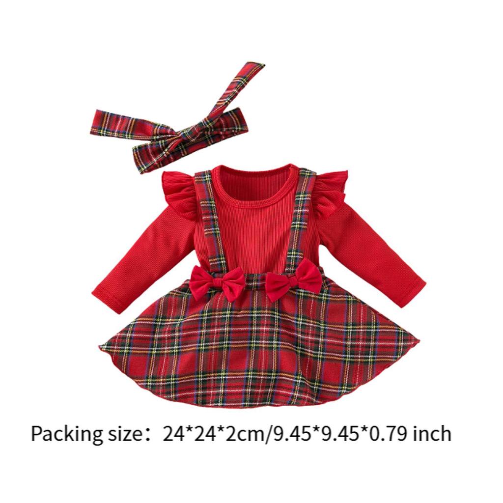Christmas Outfits for Girls Headband Xmas Jumpsuit Party Favors Supplies
