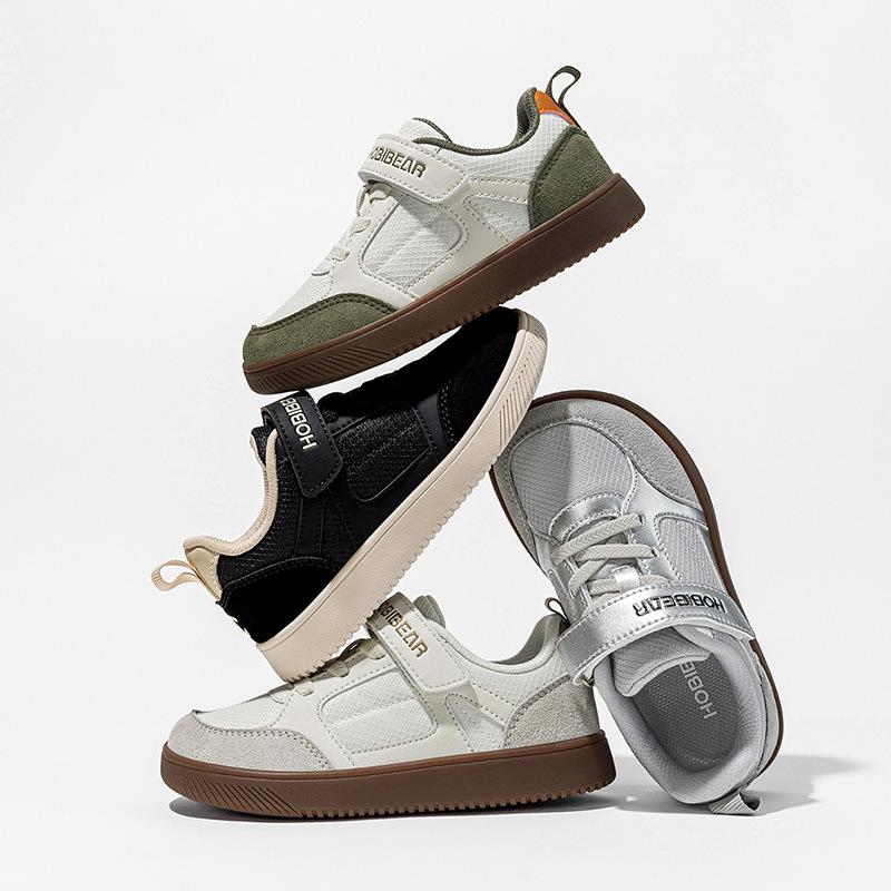 HOBIBEAR Kinder Breite Kopf Atmungsaktives Stoffobermaterial Lässige Laufschuhe für Frühling & Herbst