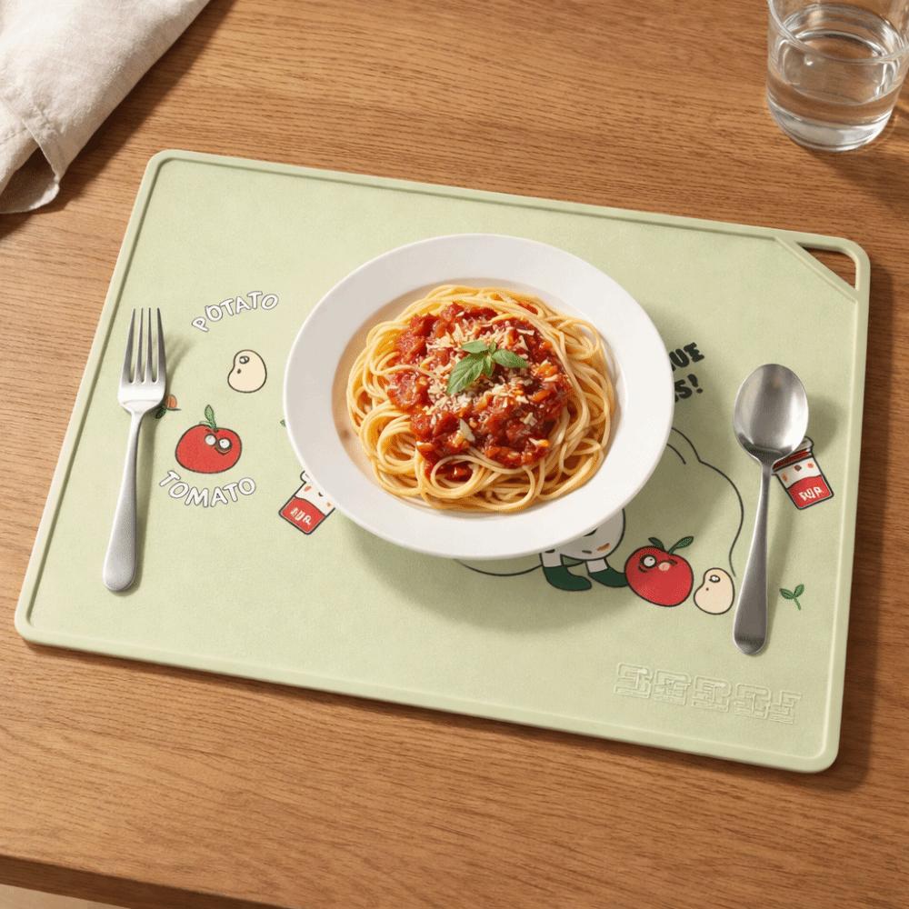 Soft Cartoon Silicone Place Mat Waterproof Oil Proof Insulation Pad Anti-Slip Heat Resistance Table Mat Dining Table