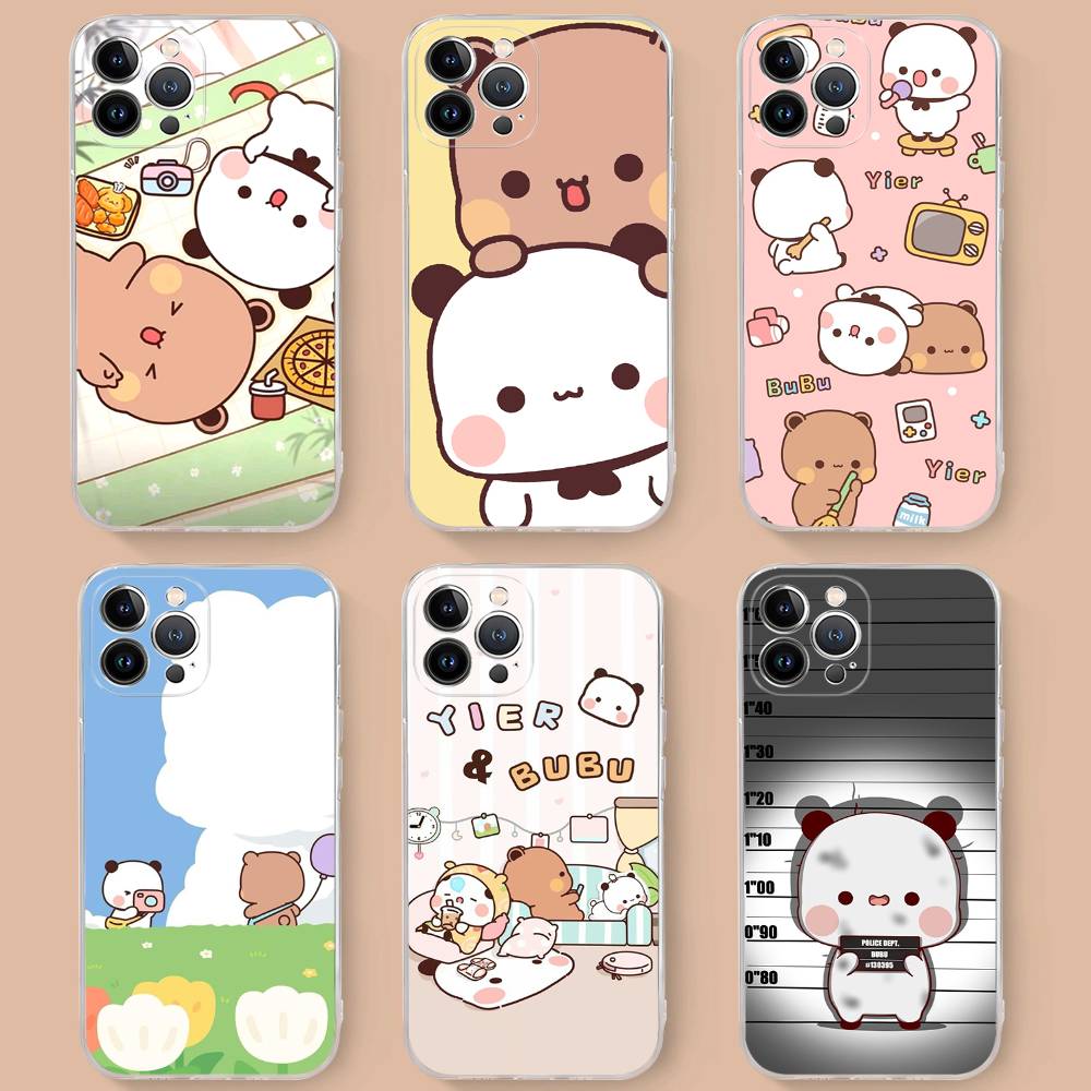Character Bubu And Dudu Transparent Phone Case For IPhone 16 15 14 13 12 11 Pro Max Plus Soft Cover