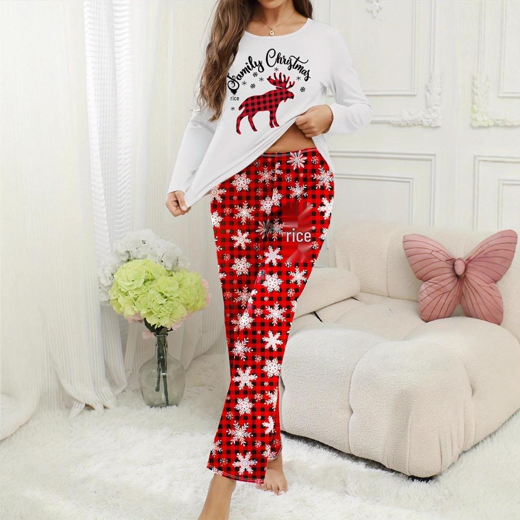 European & American Women's Autumn/Winter Slim-fit Pajama Set: Fashionable Homewear Tops & Trousers