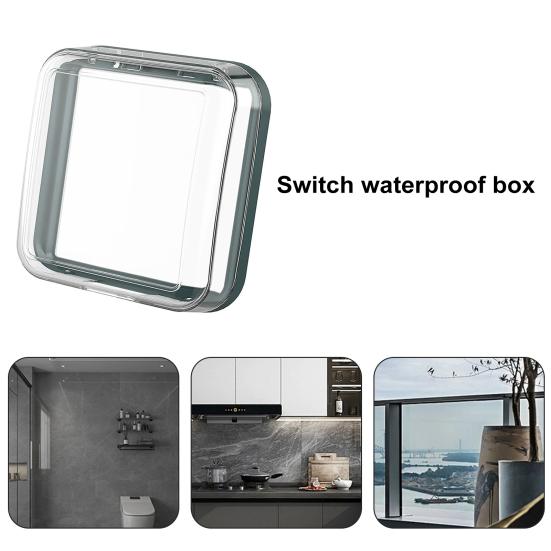 Wall Switch Cover Box Self-Adhesive Wall Mounted Waterproof Clear Wall Light Socket Doorbell Cover Guard Bathroom Accessories
