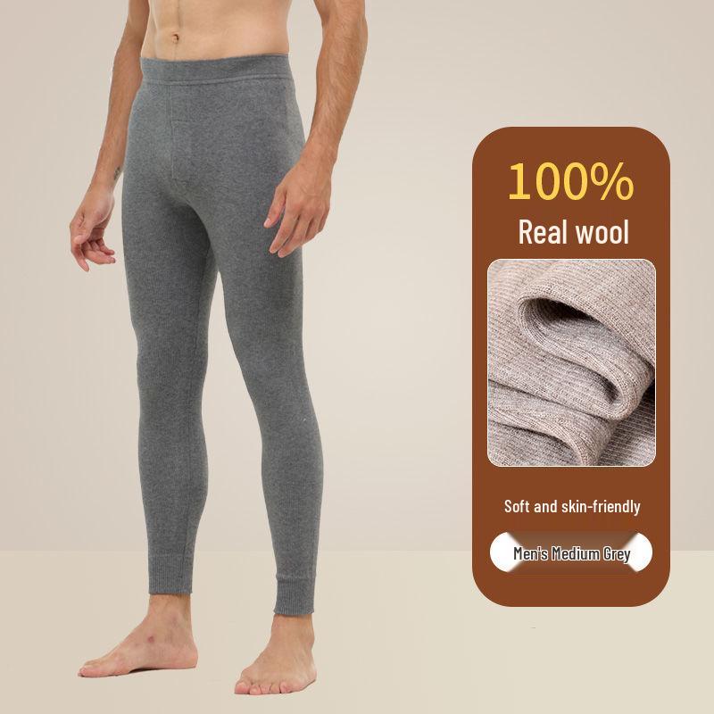 Unisex Thick Fleece-Lined Wool Pants: Warm, Slimming Base Layer with Cashmere for Winter