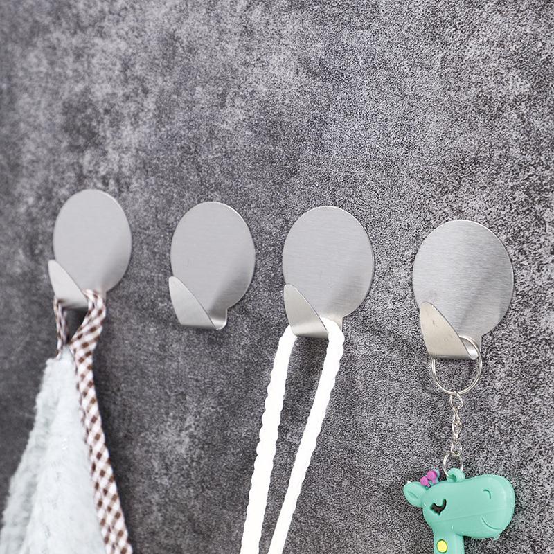 וו מקל מתכתי עגול לבית, לאמבטיה ולמטבח, רכיב 1 חלק, חפץ וו מקל קיר, מתלה למגבות