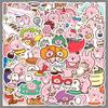 Kanahei's Usagi Cartoon Rabbit Stickers Set (52pcs) - Cute, Waterproof Decor for Laptops, Phones, Water Bottles