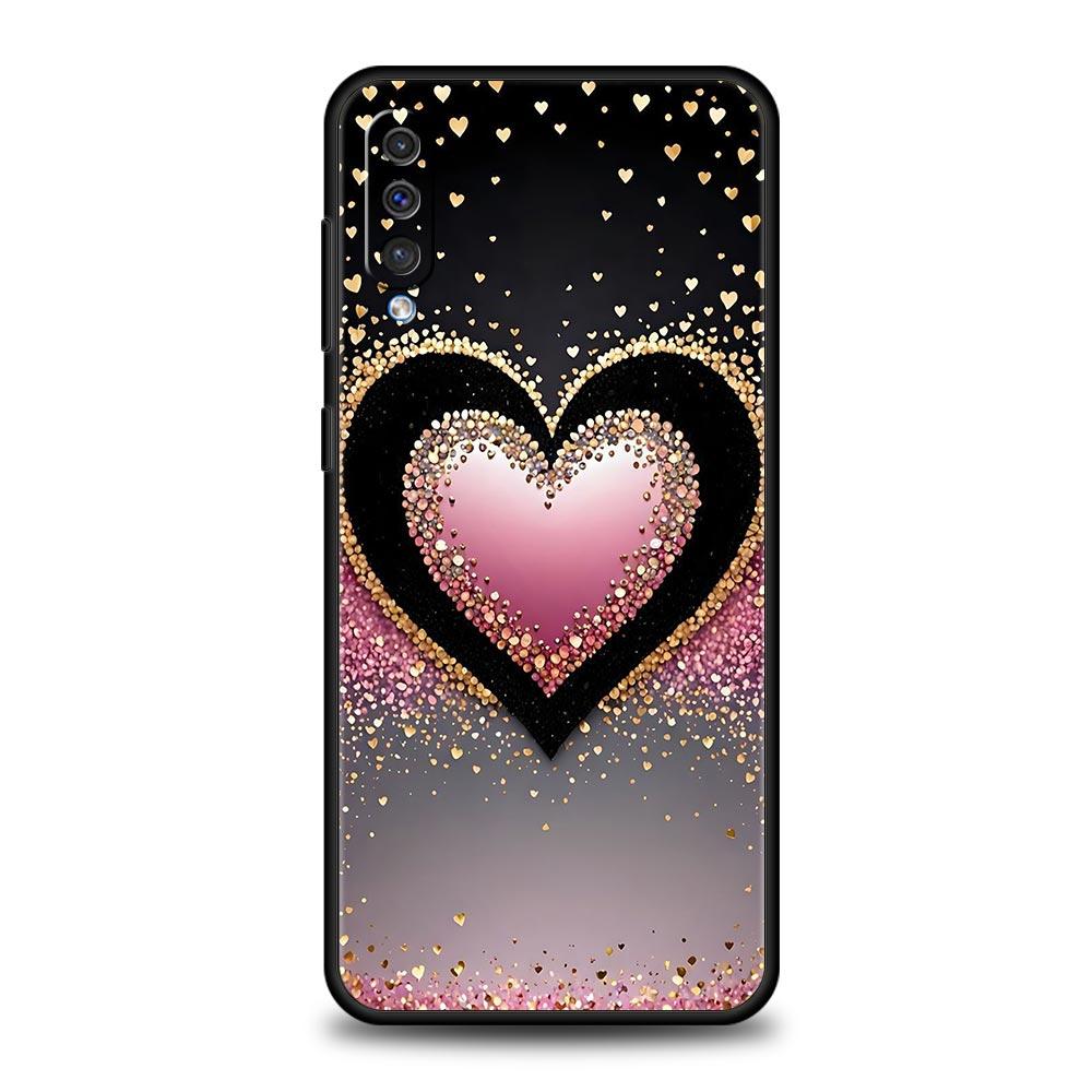 Colored Love Heart Printed Phone Case for Samsung Galaxy A56 A36 A26 A16 A34 A24 A42 A22 A20 A12 A40 A30 A10 5G Soft TPU Cover