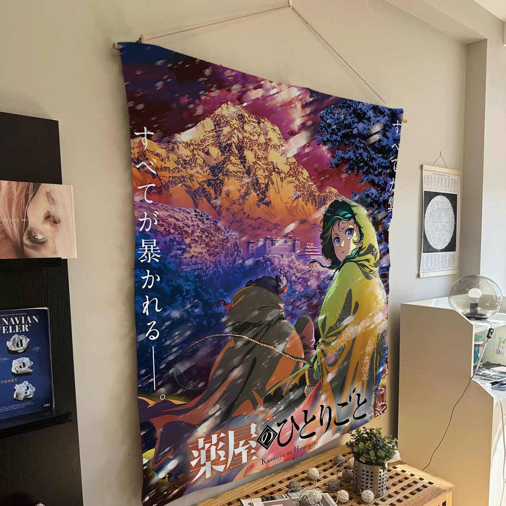 Maomao Anime The Apothecary Diaries Arazzo Colorato da Appendere alla Parete Appendi Tarot Tappeti da Parete Hippie Decorazioni Murali per Dormitorio
