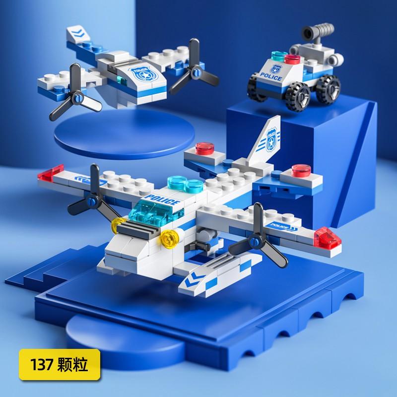 READY STOCK Mini 6 In 1 Building Blocks DIY Educational Play for Children Police Airplane&fire Truck&castle Model Building Blocks