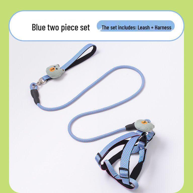 Bear Style Adjustable Breakaway Dog Leash Collar for Small Dogs - Anti-Explosion Double-Layer Design