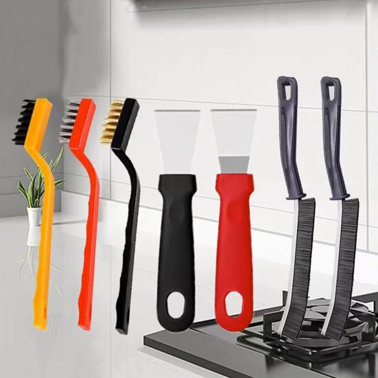 5/6/7/8Pcs Cleaning Brush with Ergonomic Handle Removes Dust Dirt Debris Anti-Slip Grip Home Car Interior Cleaning Scrubber
