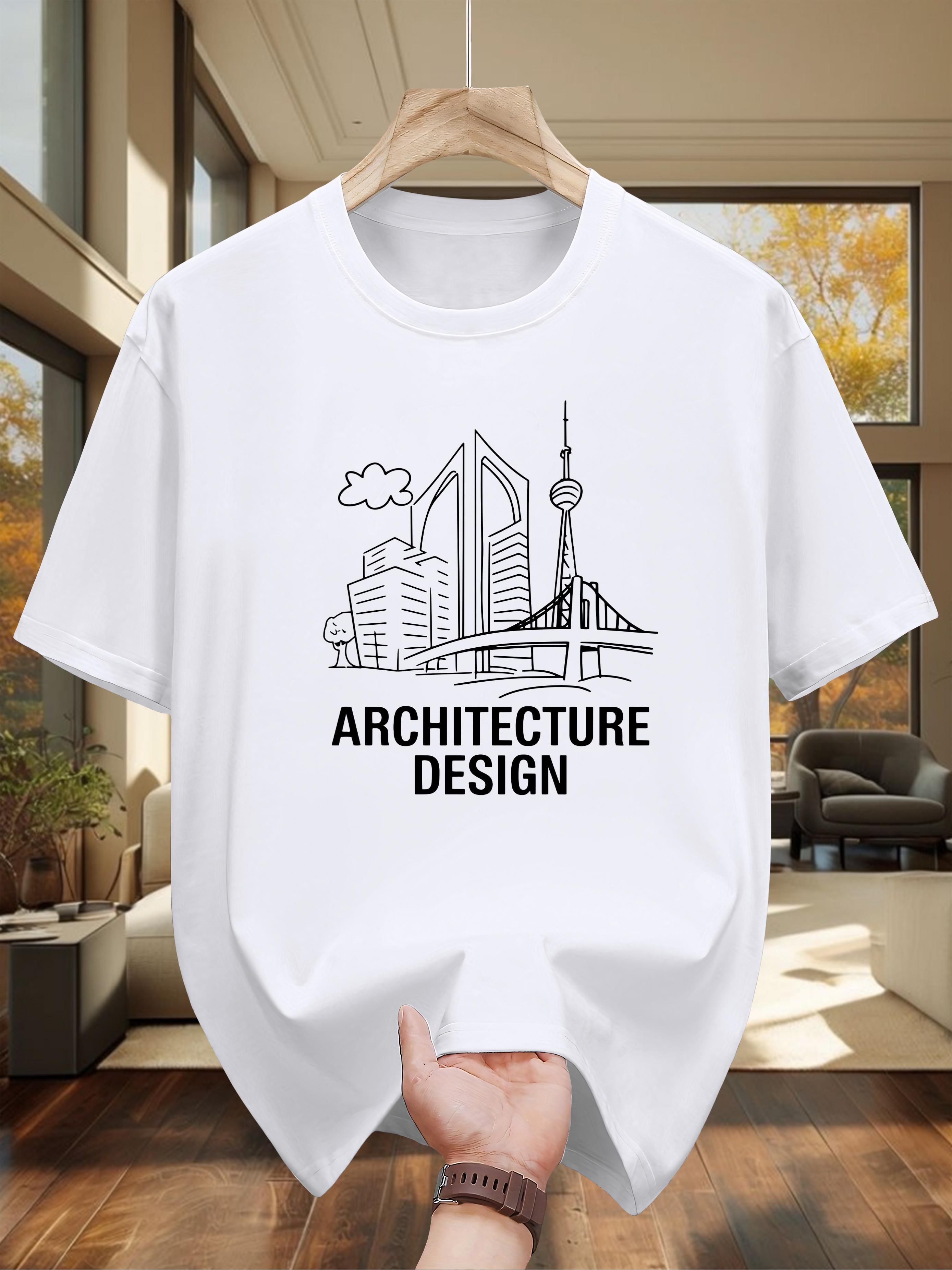 

Architecture Design Graphic Tee - 100% Cotton Casual Crew Neck T-shirt S