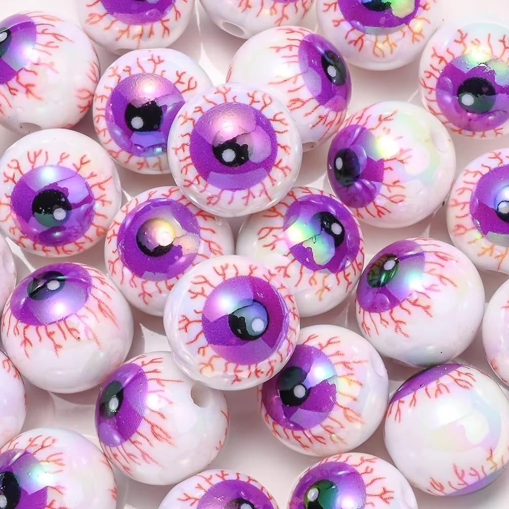 20pcs Random Mix Color Spacer Beads Colorful Eye Loose Beads Eyeball Beads  Thanksgiving Decor