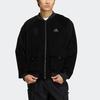 Adidas Embroidered Logo Zipper Corduroy Sports Jacket Men’s Black