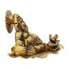 Golden Resting Ganesha with Mushak Metal Decorative Showpiece