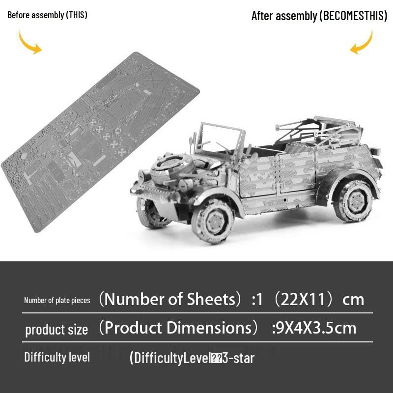 

VW82 Полностью металлический из нержавеющей стали 3D DIY Модель автомобиля Пазл - Сборка без клея